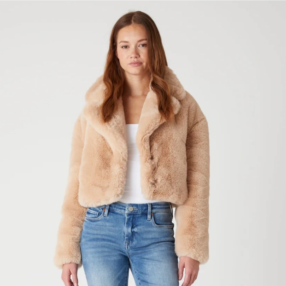 Blank NYC Tan Faux Fur Jacket